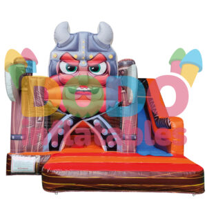 Springkussen Viking met glijbaan